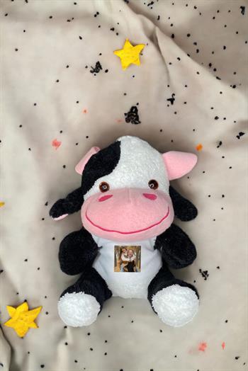 Kişiye Özel Fotoğraflı Peluş İnek