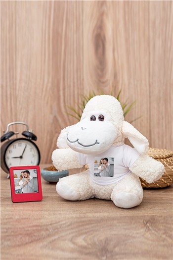 Kişiye Özel Fotoğraflı Peluş Köpek ve Mini Çerçeve