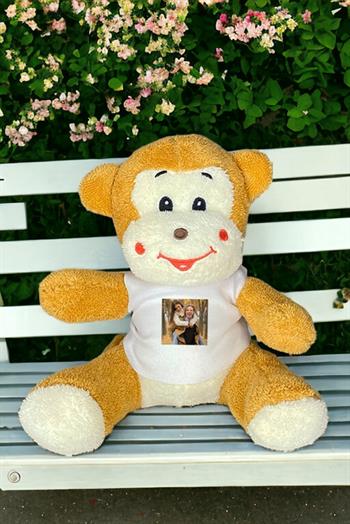Kişiye Özel Fotoğraflı Peluş Maymun