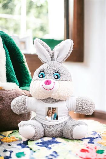 Kişiye Özel Fotoğraflı Peluş Tavşan