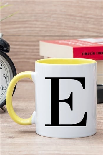 Kişiye Özel Harfli İçi Renkli Kupa Bardak