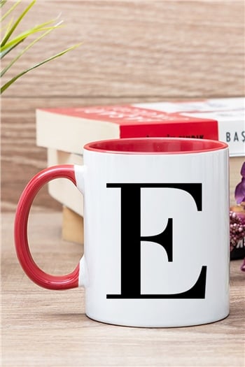 Kişiye Özel Harfli İçi Renkli Kupa Bardak