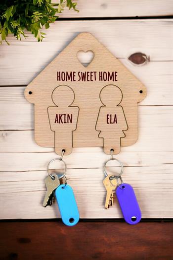 Kişiye Özel İki Anahtarlıklı Anahtarlık Askısı