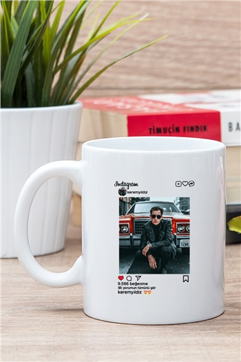 Kişiye Özel İnstagram Tasarım Fotoğraflı Beyaz Kupa Bardak