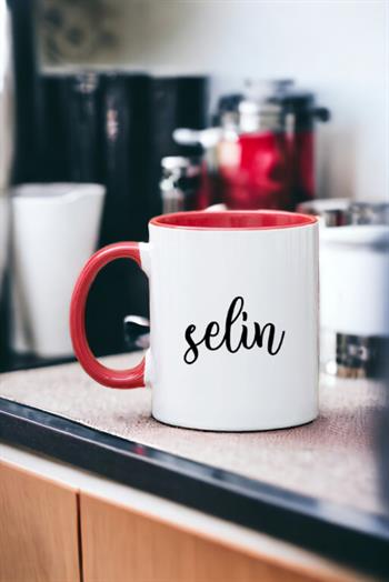 Kişiye Özel İsim Yazılı İçi Renkli Kupa Bardak