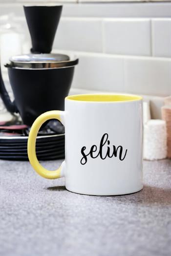 Kişiye Özel İsim Yazılı İçi Renkli Kupa Bardak