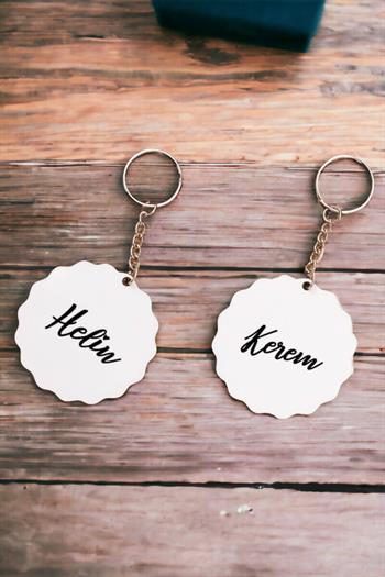 Kişiye Özel İsim Yazılı İkili Anahtarlık