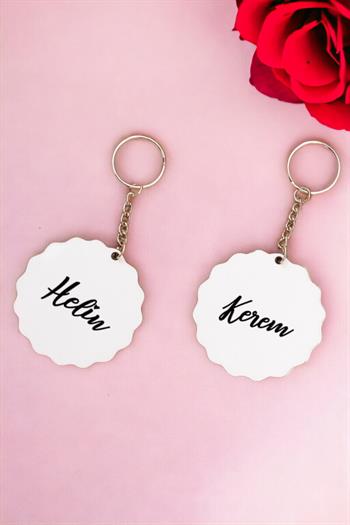 Kişiye Özel İsim Yazılı İkili Anahtarlık