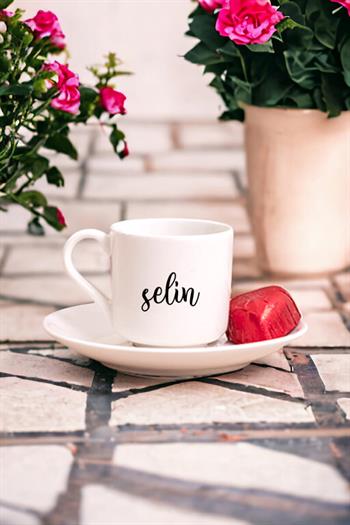 Kişiye Özel İsim Yazılı Porselen Türk Kahvesi Fincanı