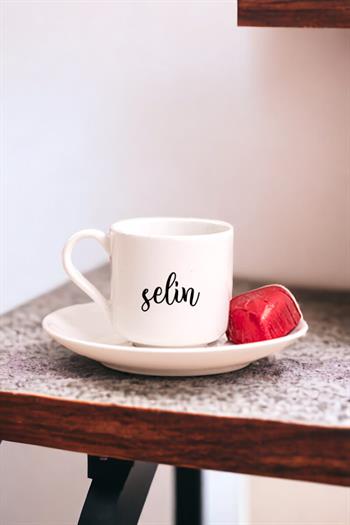 Kişiye Özel İsim Yazılı Porselen Türk Kahvesi Fincanı