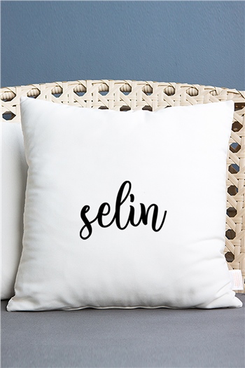 Kişiye Özel İsim Yazılı Saten Kare Yastık