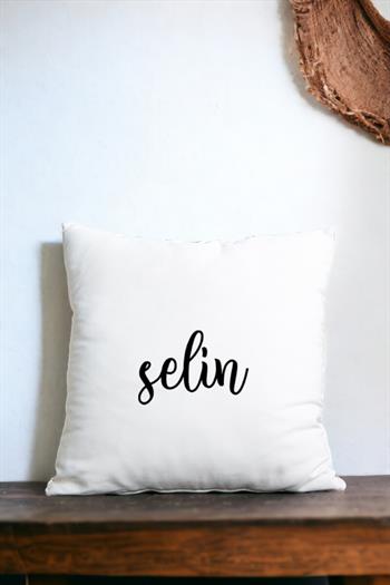 Kişiye Özel İsim Yazılı Saten Kare Yastık