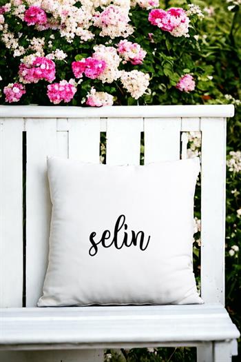 Kişiye Özel İsim Yazılı Saten Kare Yastık