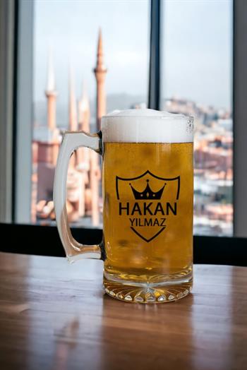 Kişiye Özel Kral Tacı Tasarım İkili Bira Bardağı