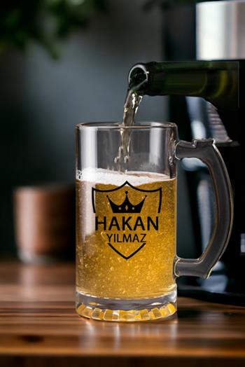 Kişiye Özel Kral Tacı Tasarım İkili Bira Bardağı