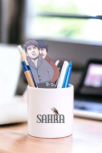 Kişiye Özel Minik Serçe İsim Yazılı Seramik Kalemlik