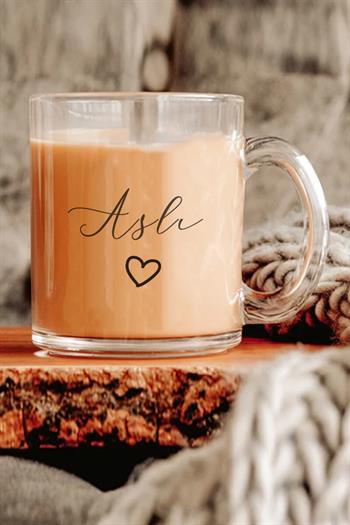 Kız Arkadaşa Hediye Modern Tasarımlı Cam Kahve Kupası