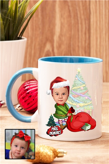 Kız Çocuğa Yılbaşı Hediyesi Karikatürlü İçi Renkli Kupa Bardak