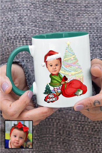 Kız Çocuğa Yılbaşı Hediyesi Karikatürlü İçi Renkli Kupa Bardak