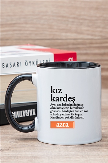 Kız kardeş Kelime Anlamı İçi Renkli Kupa Bardak