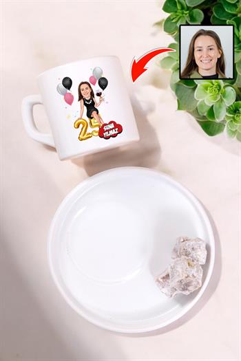 Kız Kardeşe Doğum Günü Hediyesi Karikatürlü Kahve Fincanı