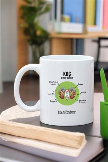 Koç Burcuna Hediye Kişiye Özel Kupa Bardak