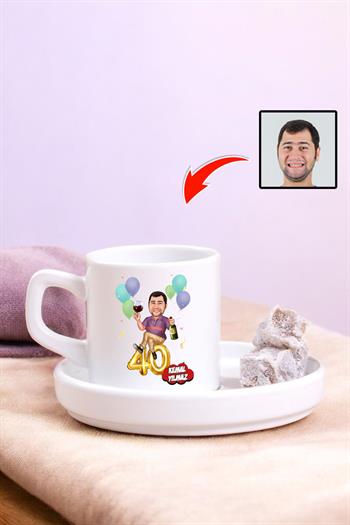 Kocaya Doğum Günü Hediyesi Karikatürlü Türk Kahvesi Fincanı