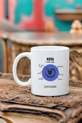 Kova Burcuna Hediye Kişiye Özel Kupa Bardak