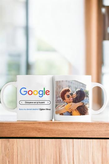 Kuzene Hediye Google Tasarım Esprili Beyaz Kupa Bardak