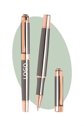 Logo Baskılı Gold Detaylı Promosyon Lüx Metal Roller Kalem 6141-A-Pİ