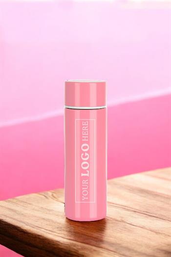 Logo Baskılı Pembe Renk Promosyon 150ml Mini Cep Termosu BYR-523