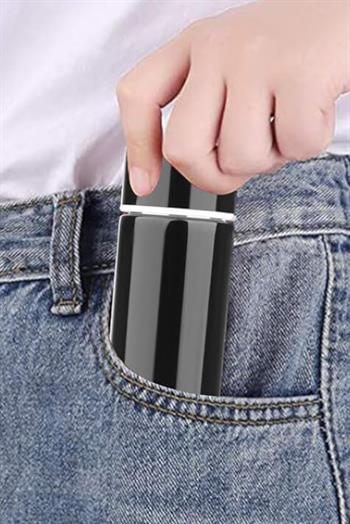 Logo Baskılı Siyah Renk Promosyon 150ml Mini Cep Termosu BYR-523