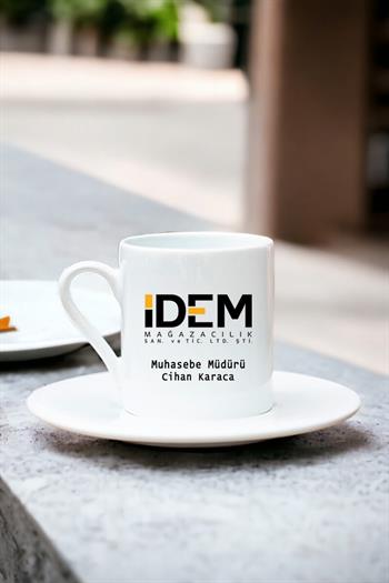 Logolu Beyaz Türk Kahvesi Fincanı
