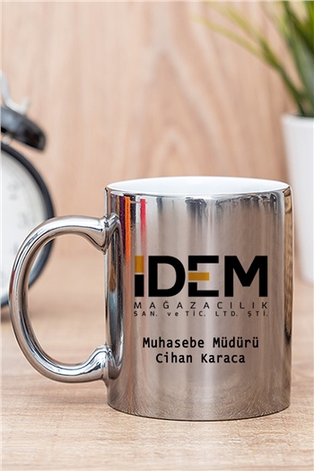 Logolu Gold - Silver Kupa Bardak