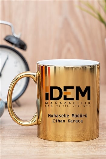 Logolu Gold - Silver Kupa Bardak