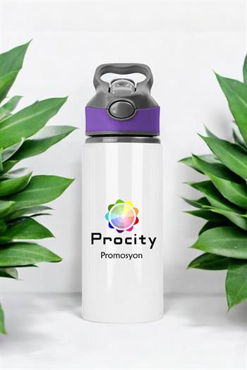 Firmalara Özel Kurumsal Logo Baskılı Pipetli Su Matarası