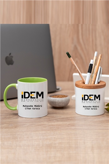 Logolu Renkli Kupa Bardak ve Kalemlik