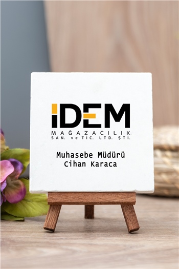 Logolu Taş Masa Dekoru