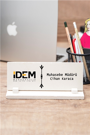 Kişiye Özel Kurumsal Logolu Taş Masa İsimliği