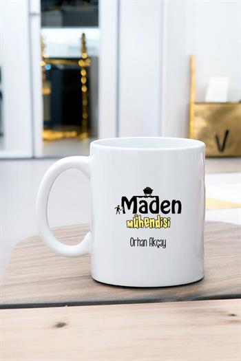 Maden Mühendisine Hediye Beyaz Kupa Bardak