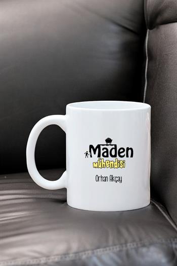 Maden Mühendisine Hediye Beyaz Kupa Bardak