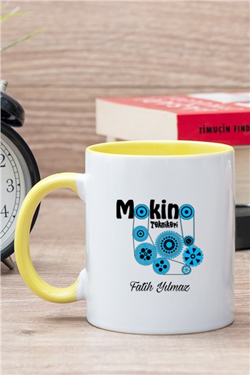 Makine Teknikeri İçi Renkli Kupa Bardak