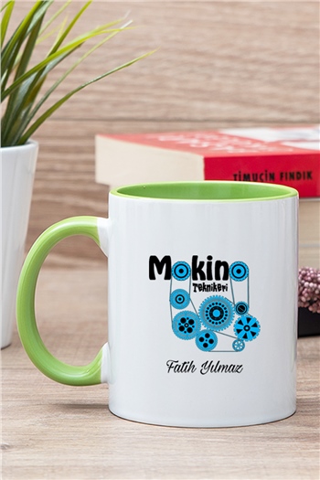 Makine Teknikeri İçi Renkli Kupa Bardak