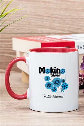 Makine Teknikeri İçi Renkli Kupa Bardak