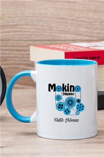 Makine Teknikeri İçi Renkli Kupa Bardak