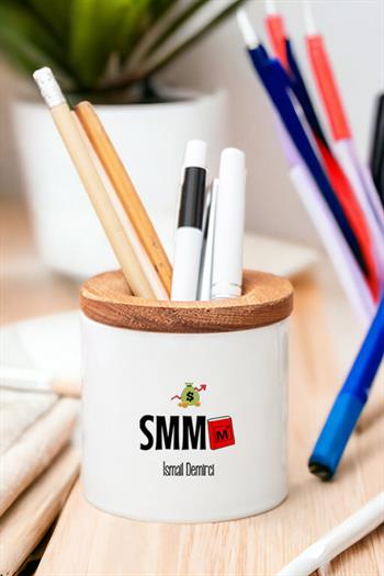 Mali Müşavir Ahşap Kapaklı Kalemlik