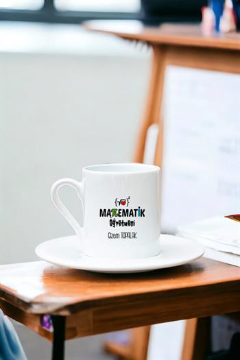 Matematik Öğretmeni Beyaz Türk Kahvesi Fincanı