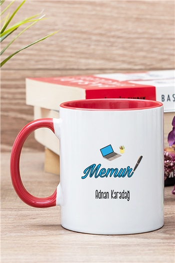 Memur İçi Renkli Kupa Bardak