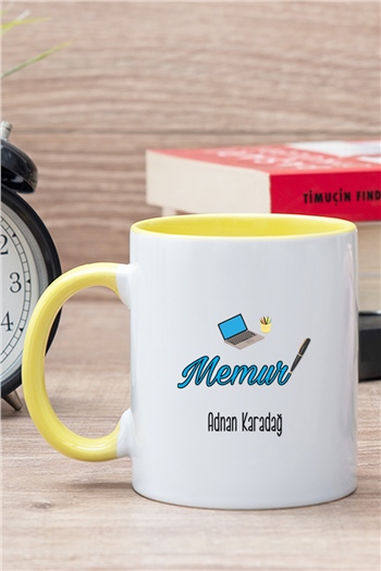 Memur İçi Renkli Kupa Bardak