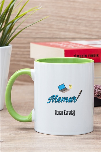 Memur İçi Renkli Kupa Bardak